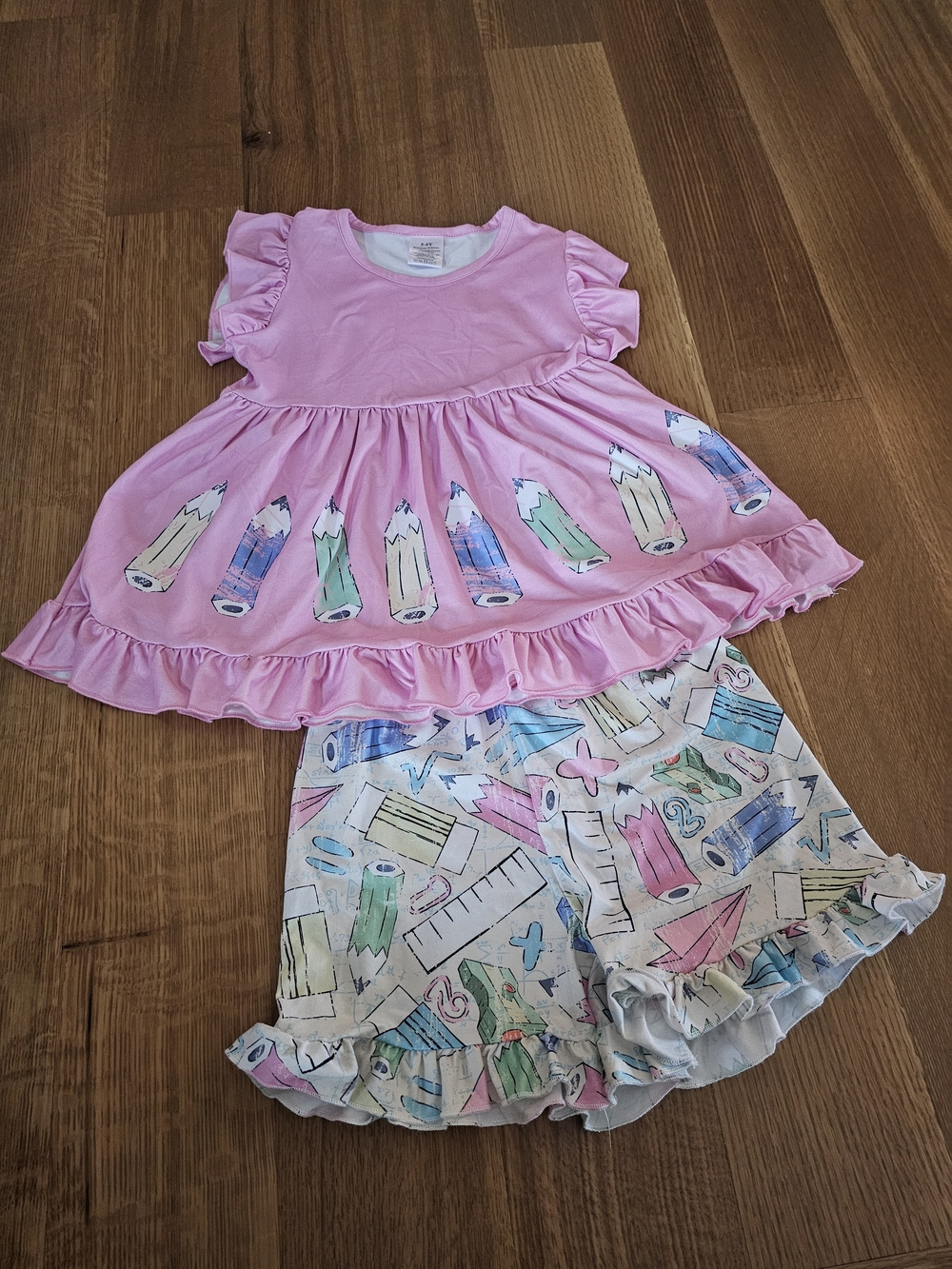 Back To School Pencil Tunic Shorts Set
